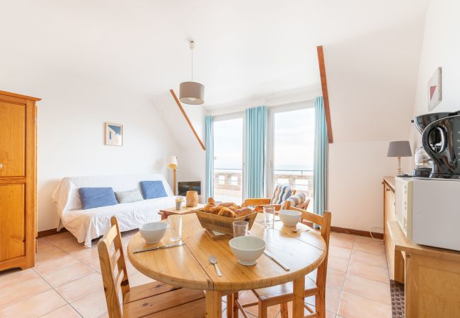 Studio in Pléneuf-Val-André - Studio mit großer Terrasse und Meerblick für 3 Studio in Pléneuf-Val-André - Studio mit großer Terrasse und Meerblick für 3