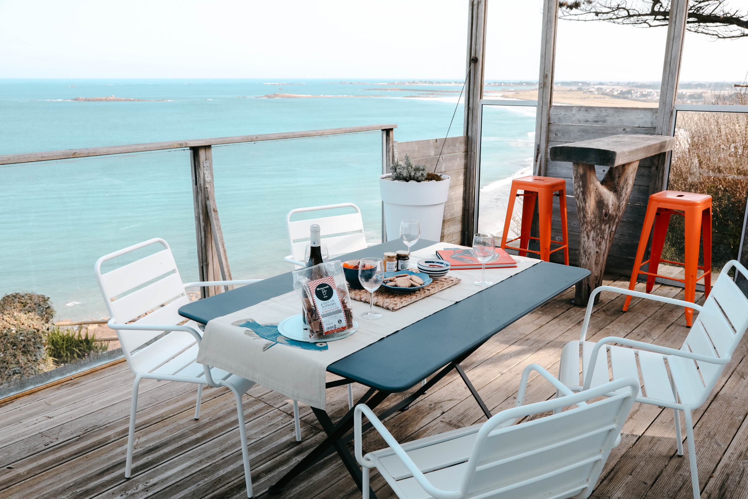  in Plouguerneau - Terrasse mit Blick auf den Ozean für 4 Personen