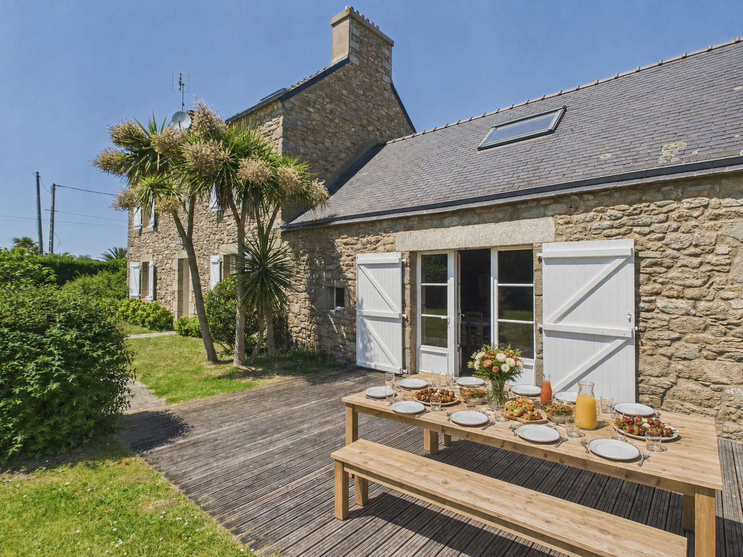  in Landéda - Ferienhaus für 11 mit Garten, Terrasse und Grill 