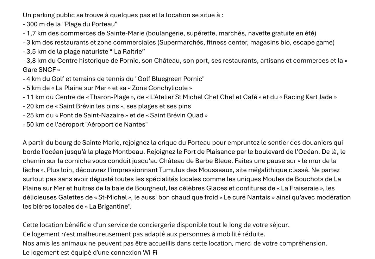 Ferienwohnung in Pornic -  Apartment 300 m vom Strand Ste Marie S/Mer entfernt