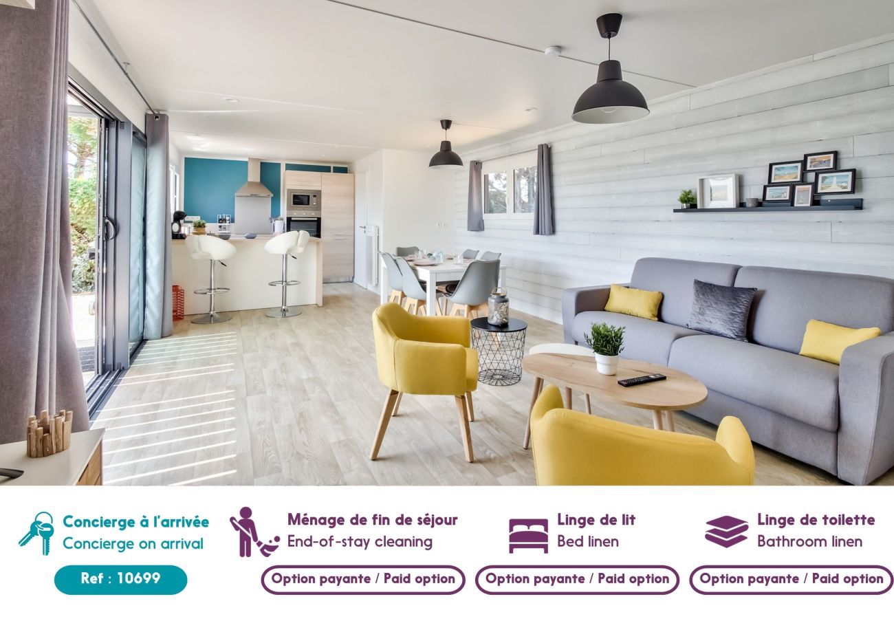 Chalet in Bretignolles-sur-Mer - Chalet für 8 in Wohnanlage mit beheiztem Pool