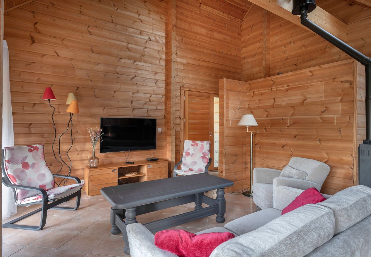 Ferienhaus in Sarzeau - Gemütliches Wohnzimmer, Holzhaus für 8