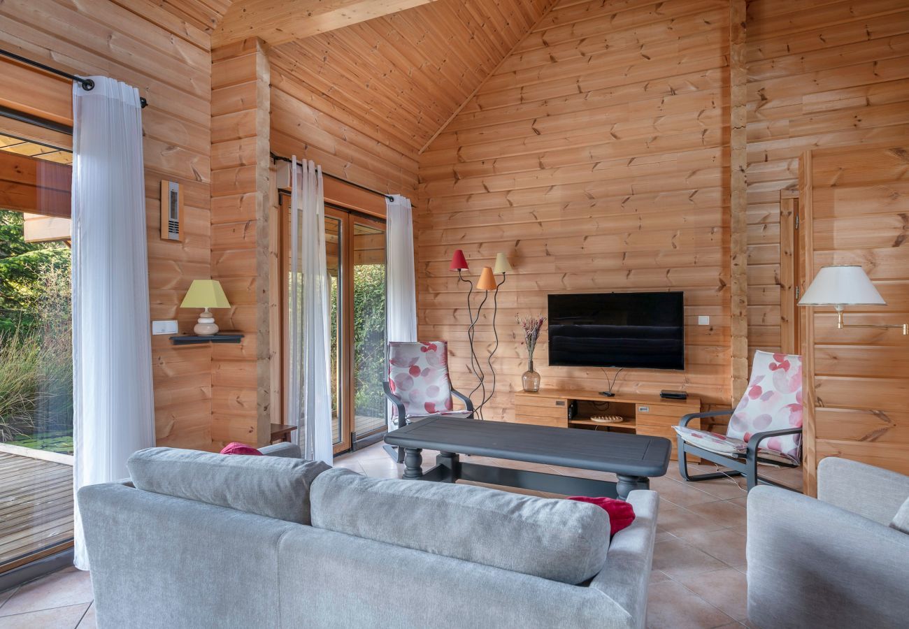 Ferienhaus in Sarzeau - Gemütliches Wohnzimmer, Holzhaus für 8