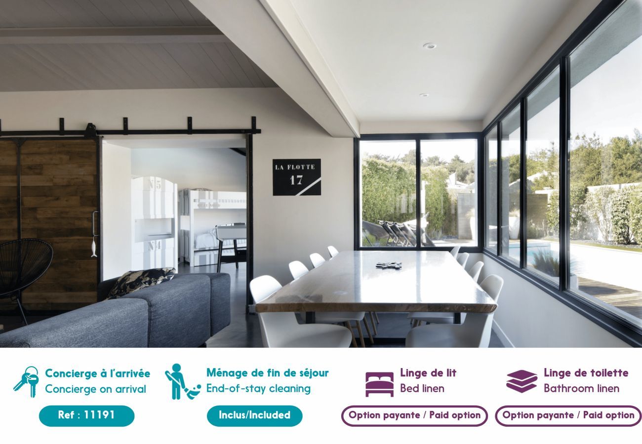 Ferienhaus in La Flotte - Villa für 12 mit Pool mit allem Komfort
