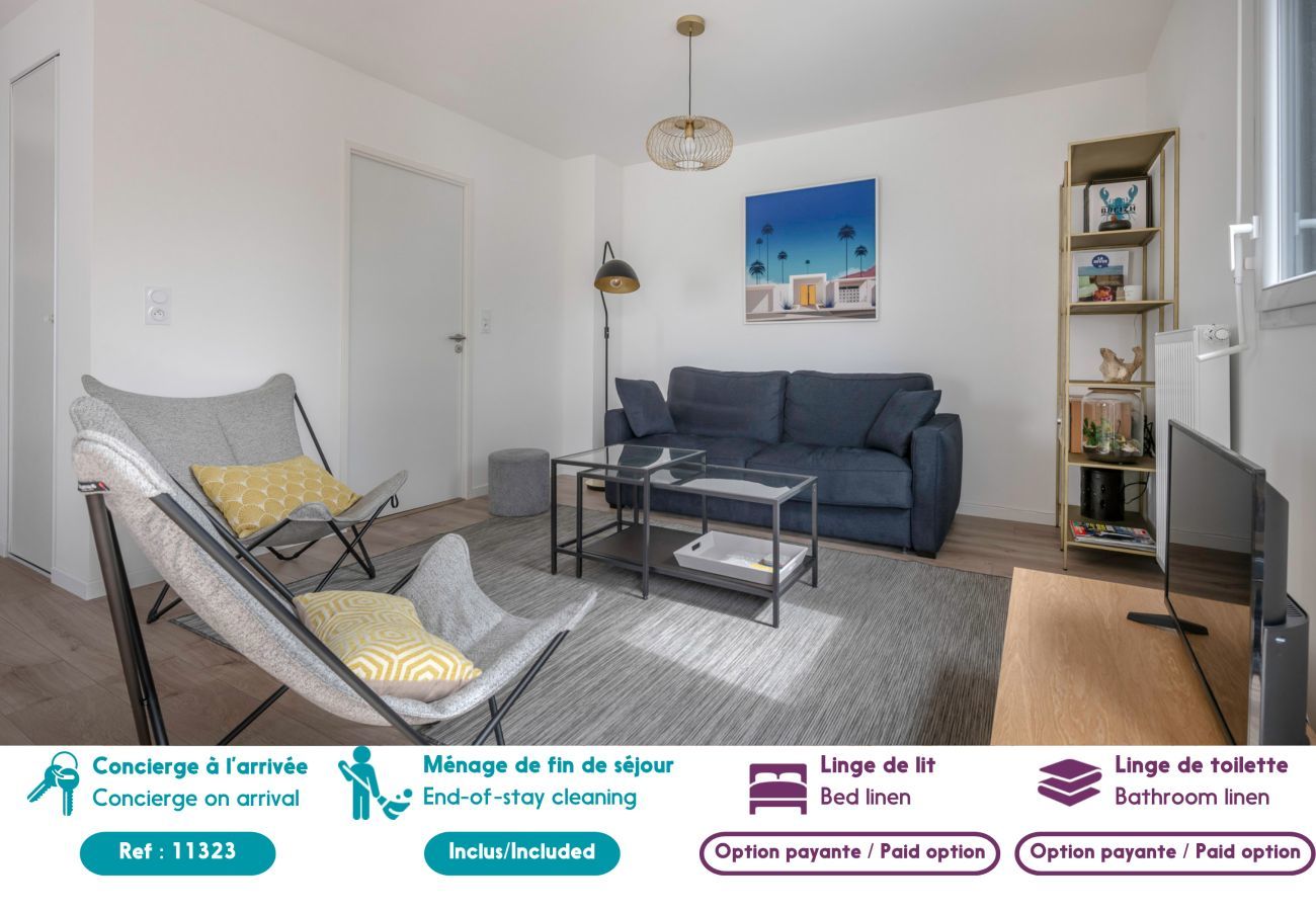 Ferienwohnung in La Baule-Escoublac - Moderne Wohnung mit Terrasse & Grill - 4 Pers