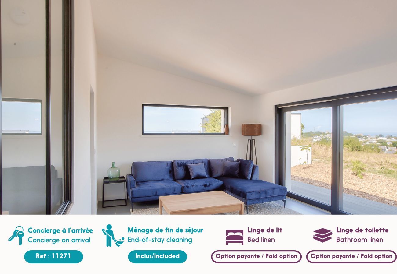 Ferienhaus in Pléneuf-Val-André - Neue Villa mit Pool Meerblick für 9