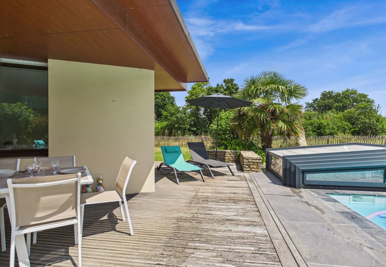 Ferienhaus in Fouesnant - Garten mit Pool- 1km von Strand- Für 8