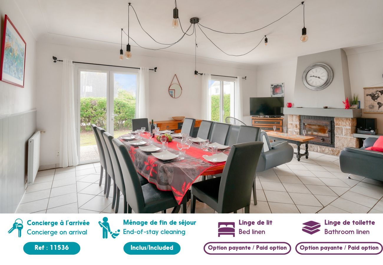 Ferienhaus in Loctudy - Direkter Zugang zum Strand - Haus für 11
