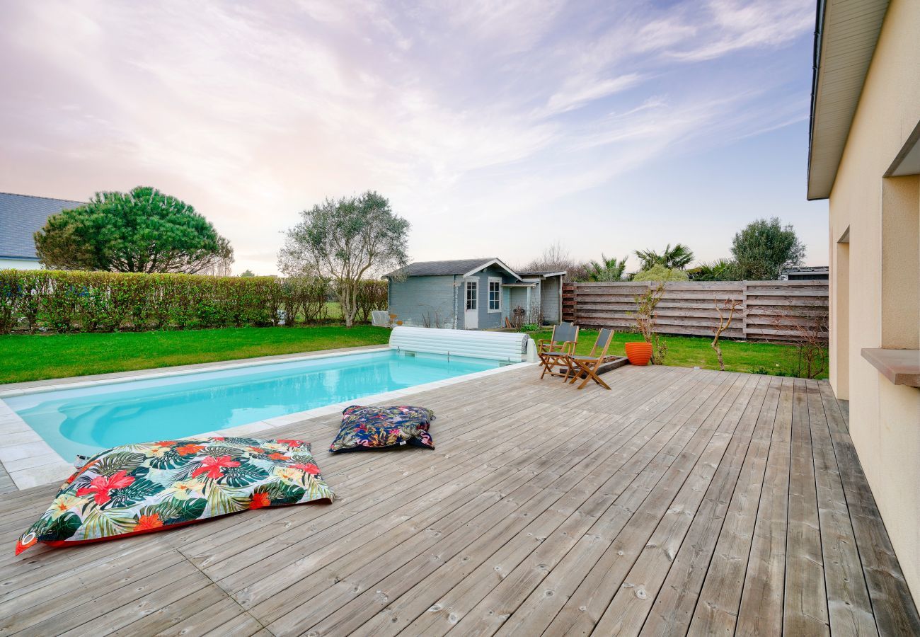 Ferienhaus in Plobannalec-Lesconil - Haus mit Pool für 8 - 500m zum Strand