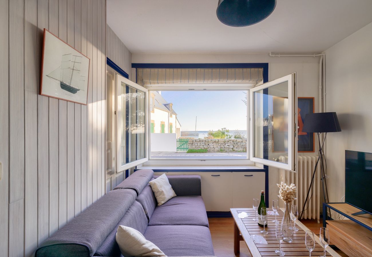 Ferienhaus in Plobannalec-Lesconil - Blick auf den Hafen - Haus für 10 mit Garten