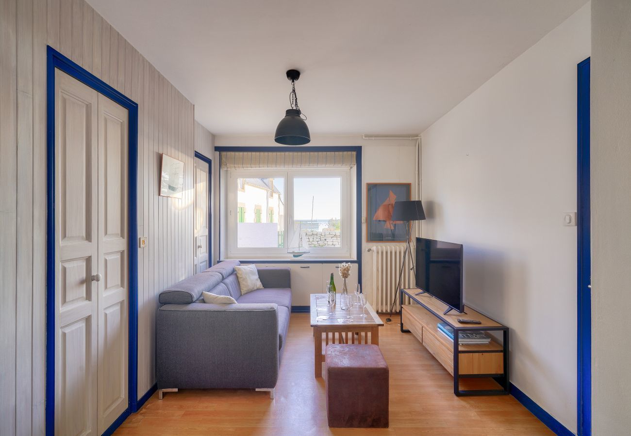 Ferienhaus in Plobannalec-Lesconil - Blick auf den Hafen - Haus für 10 mit Garten