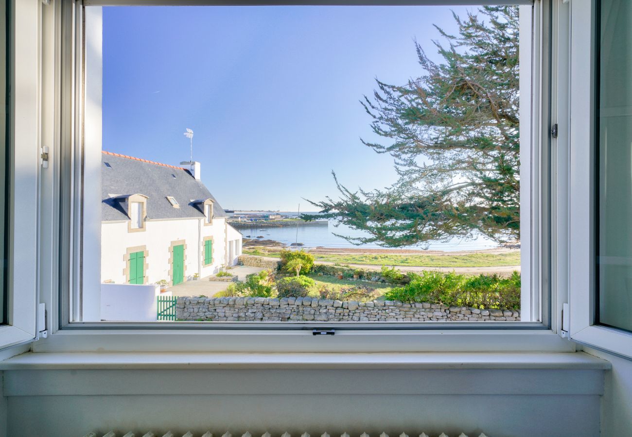 Ferienhaus in Plobannalec-Lesconil - Blick auf den Hafen - Haus für 10 mit Garten