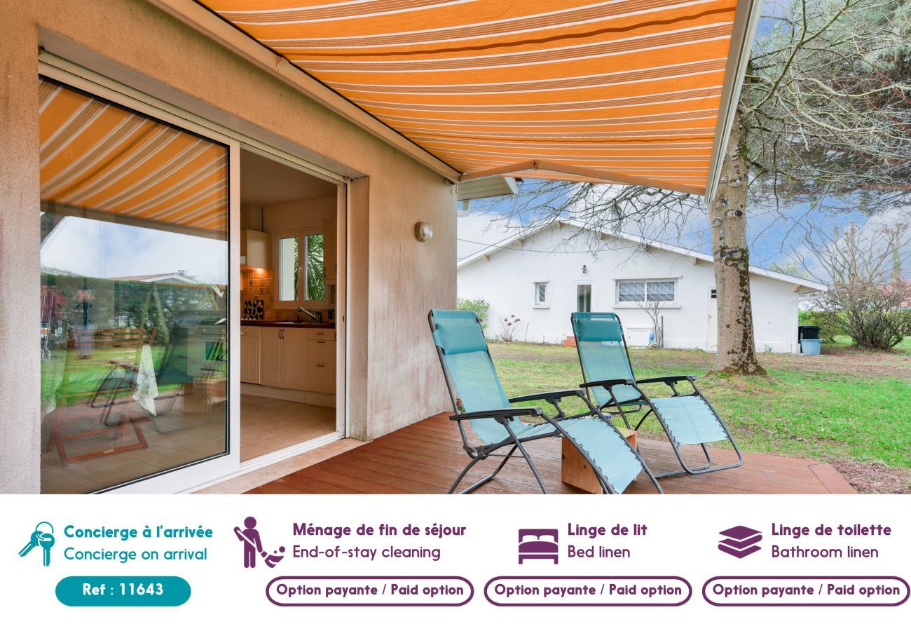 Ferienhaus in Arès - 700m Strand von Arès-Garten und Pinien, Haus für 4