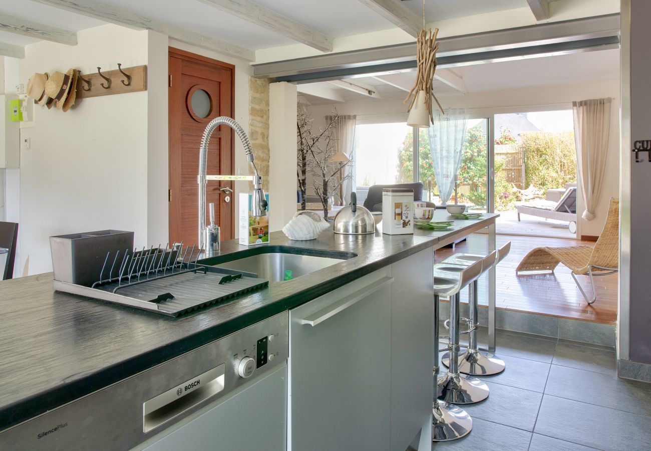 Ferienhaus in Fouesnant - 850 m Strand „Cale de Beg Meil“, Haus für 8