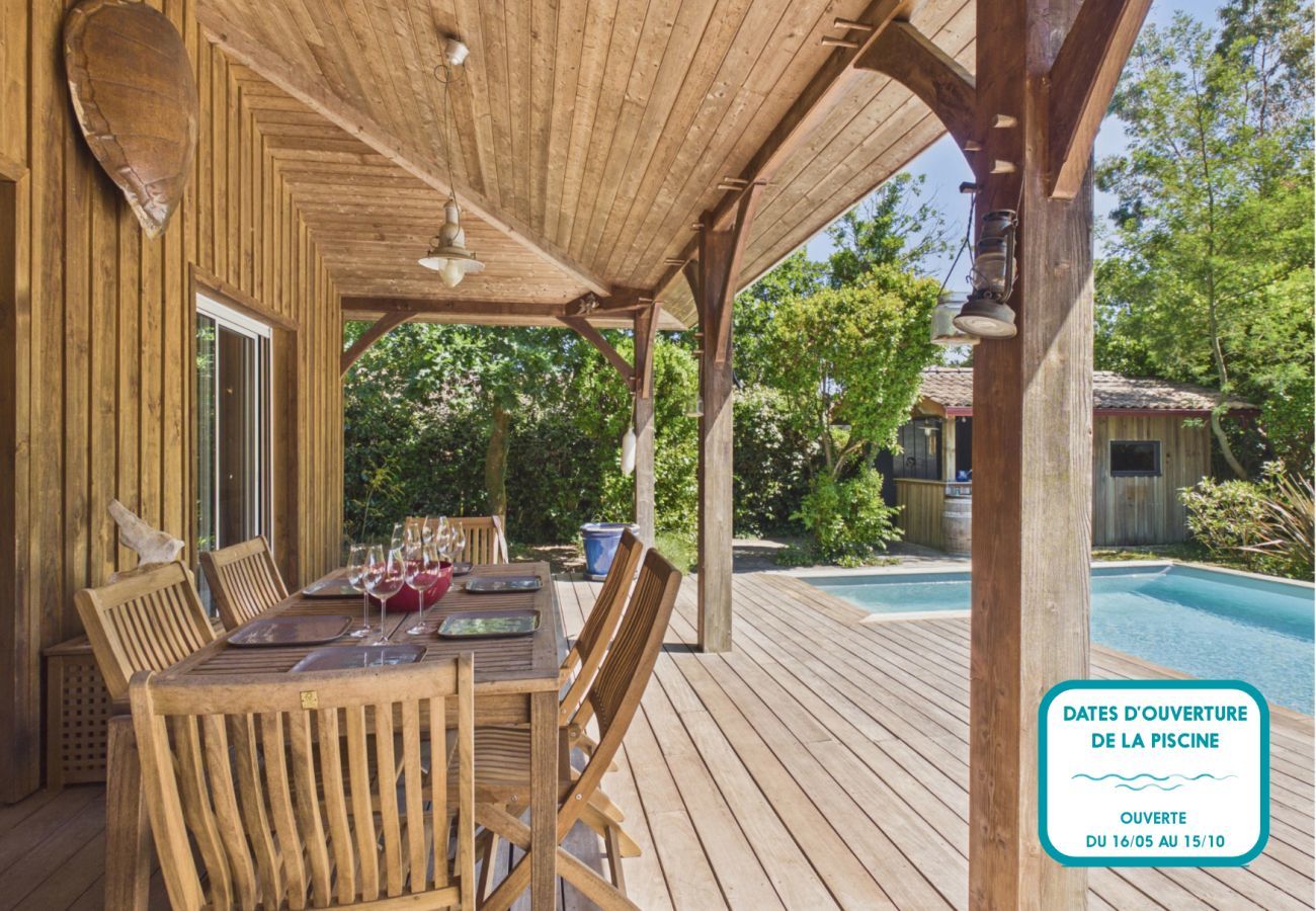 Ferienhaus in Lanton - Lanton - Ruhiges Haus mit Pool - 8 Pers