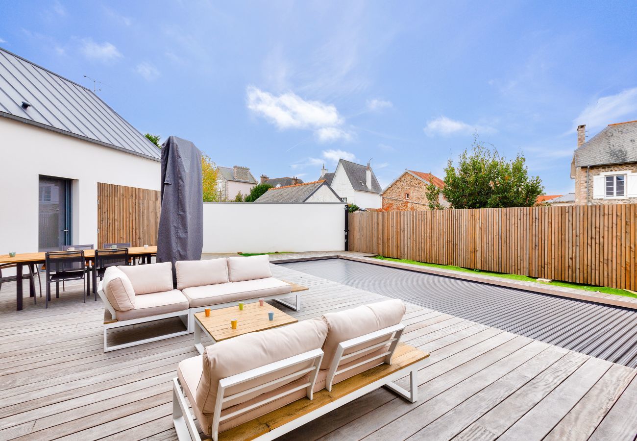 Ferienhaus in Pléneuf-Val-André - 800m vom Strand, neues Haus für 10, Pool