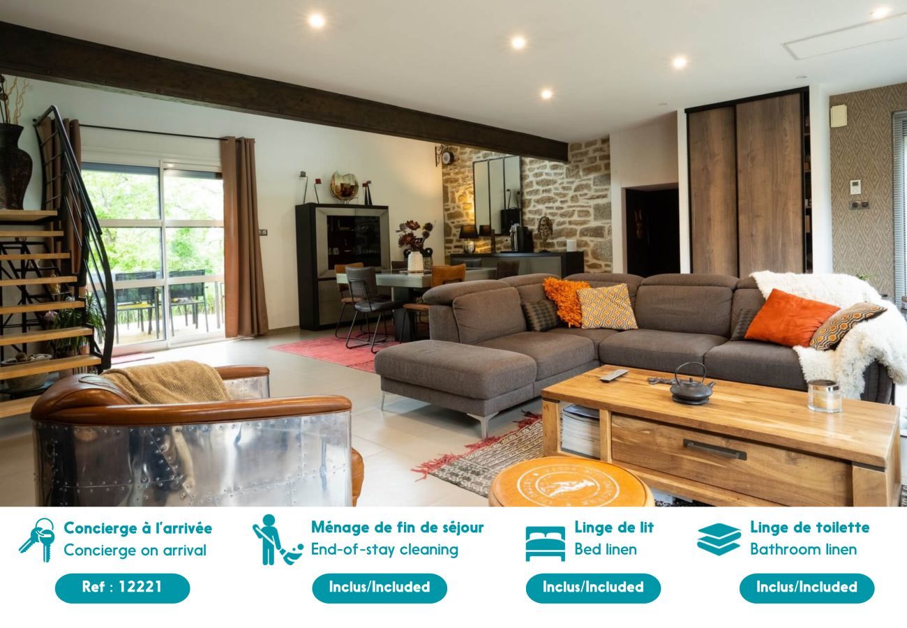 Villa in Guissény - Villa Ty Amor– Großem Garten und Whirlpool für 9