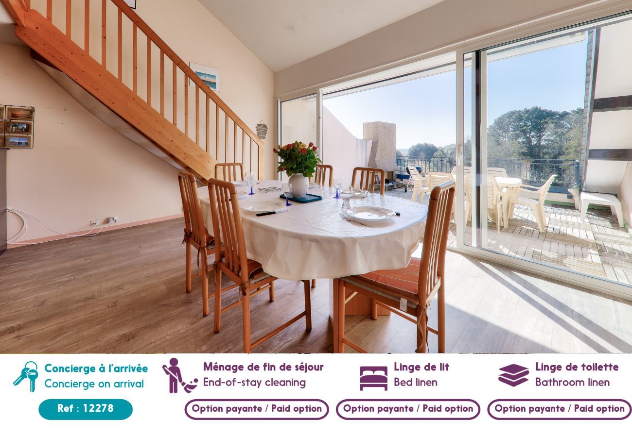 Ferienwohnung in Arzon - Ferienwohnung mit terrasse und meerblick für 6