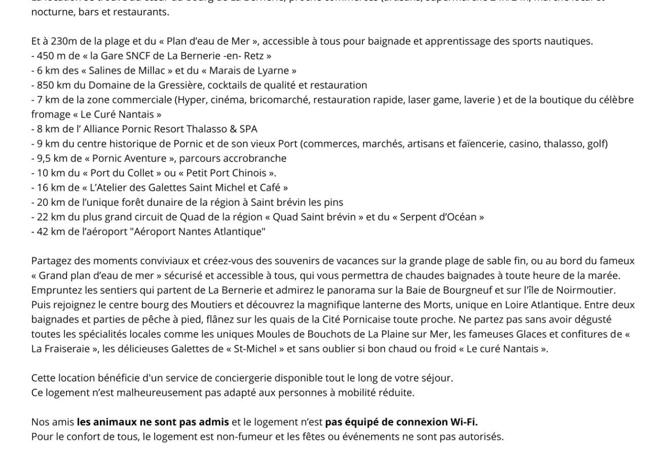 Ferienwohnung in La Bernerie-en-Retz - Apartamento a 230m de la playa. 4 personas.