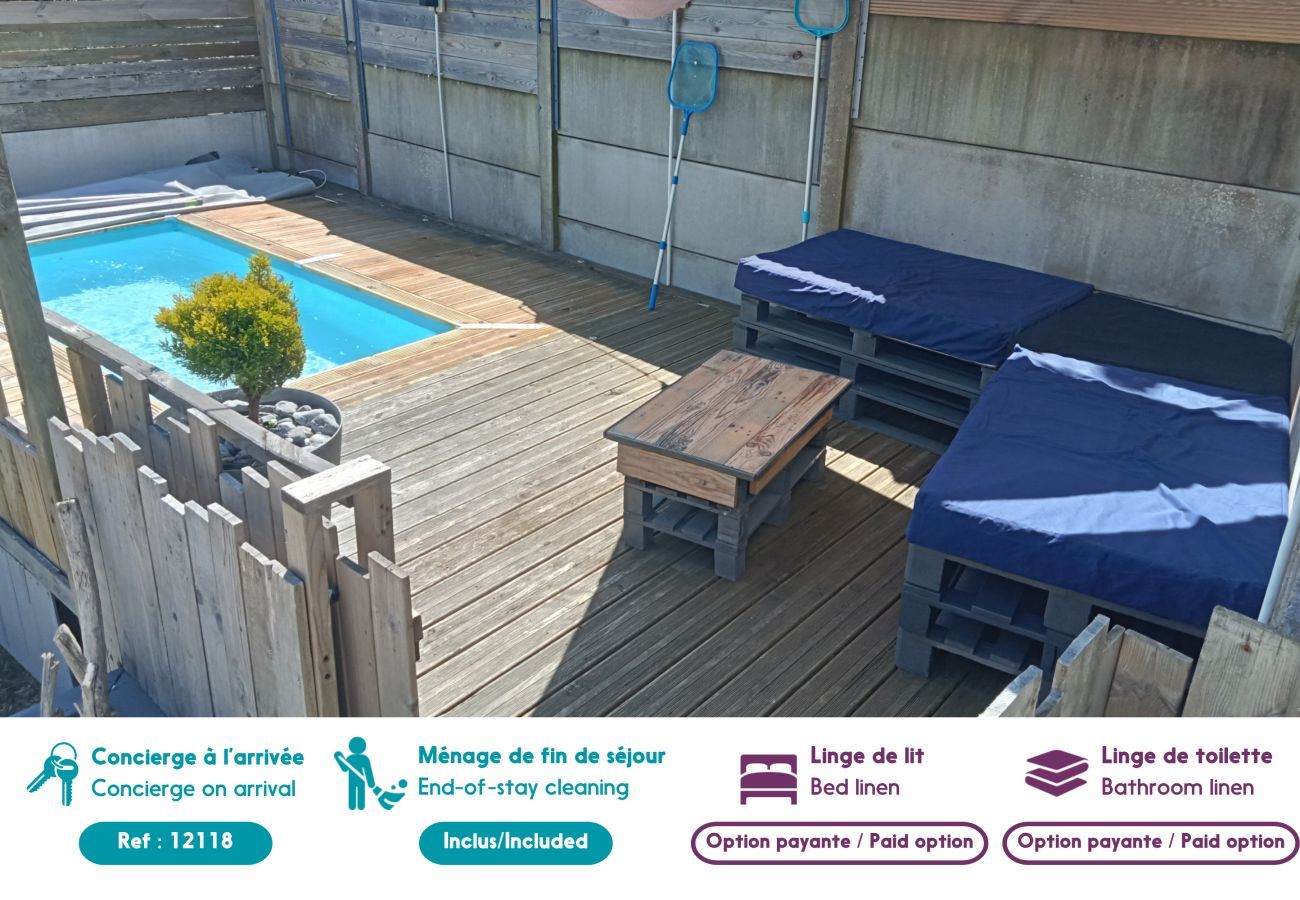 Ferienhaus in Pornic - 300 m vom Meer entfernt Haus - Garten - Pool für 4