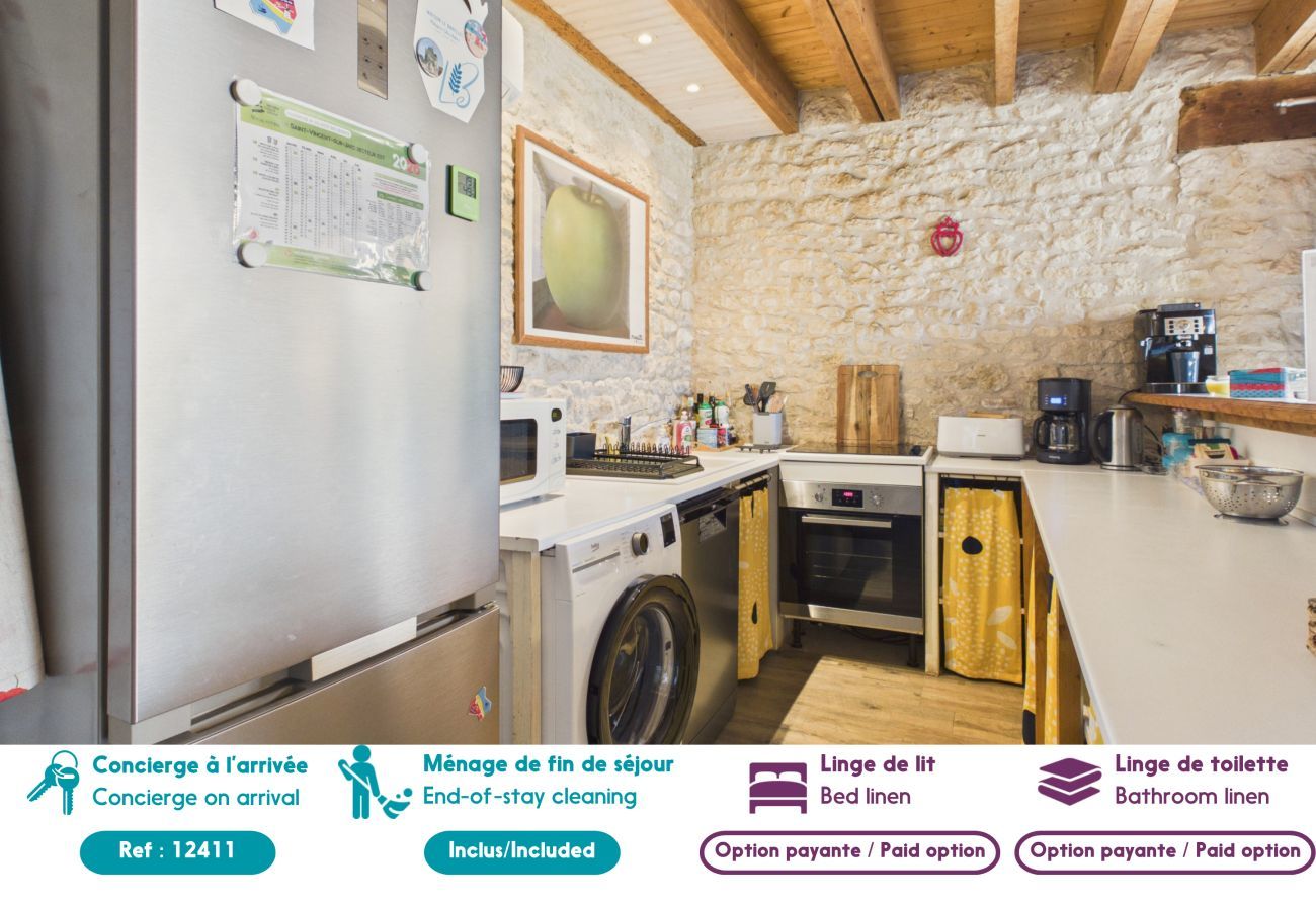 Ferienhaus in Saint-Vincent-sur-Jard - Steinhaus für 4 Erwachsene / 2 Kinder mit Garten