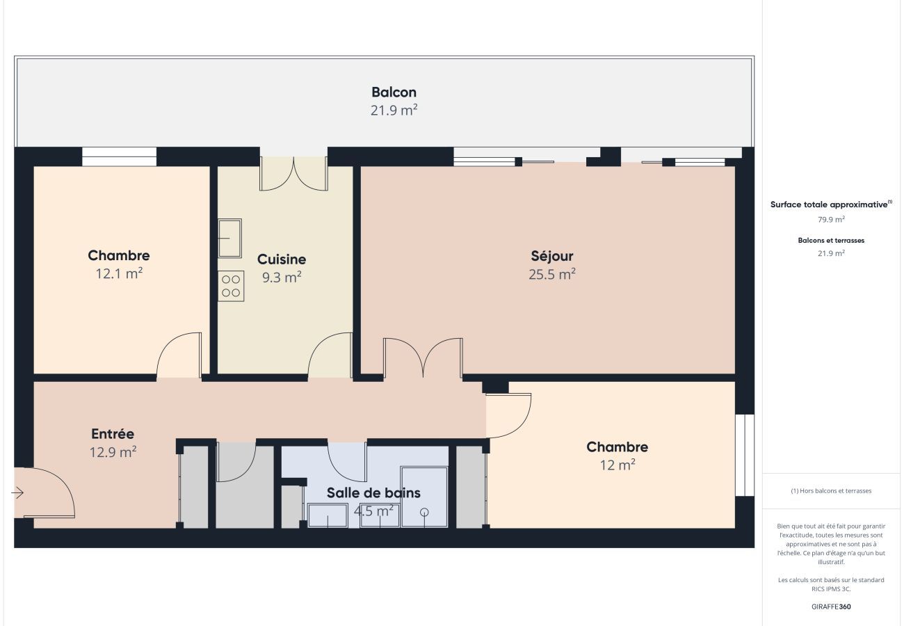 Ferienwohnung in Pornichet - Meerblick – Wohnung für 4 – Großer Balkon