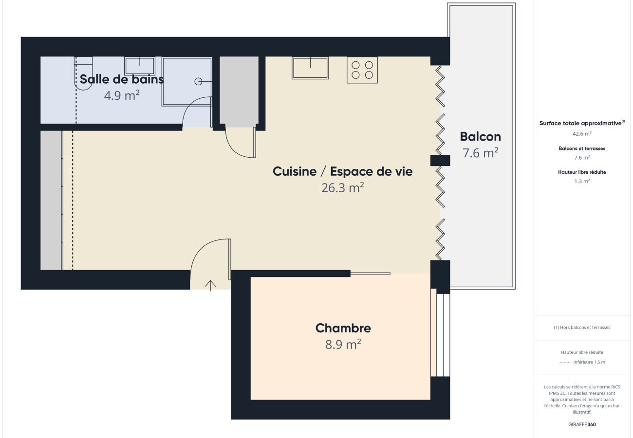 Ferienwohnung in Pornichet - Meerblick – Wohnung für 2 Erwachsene und 1 Kind