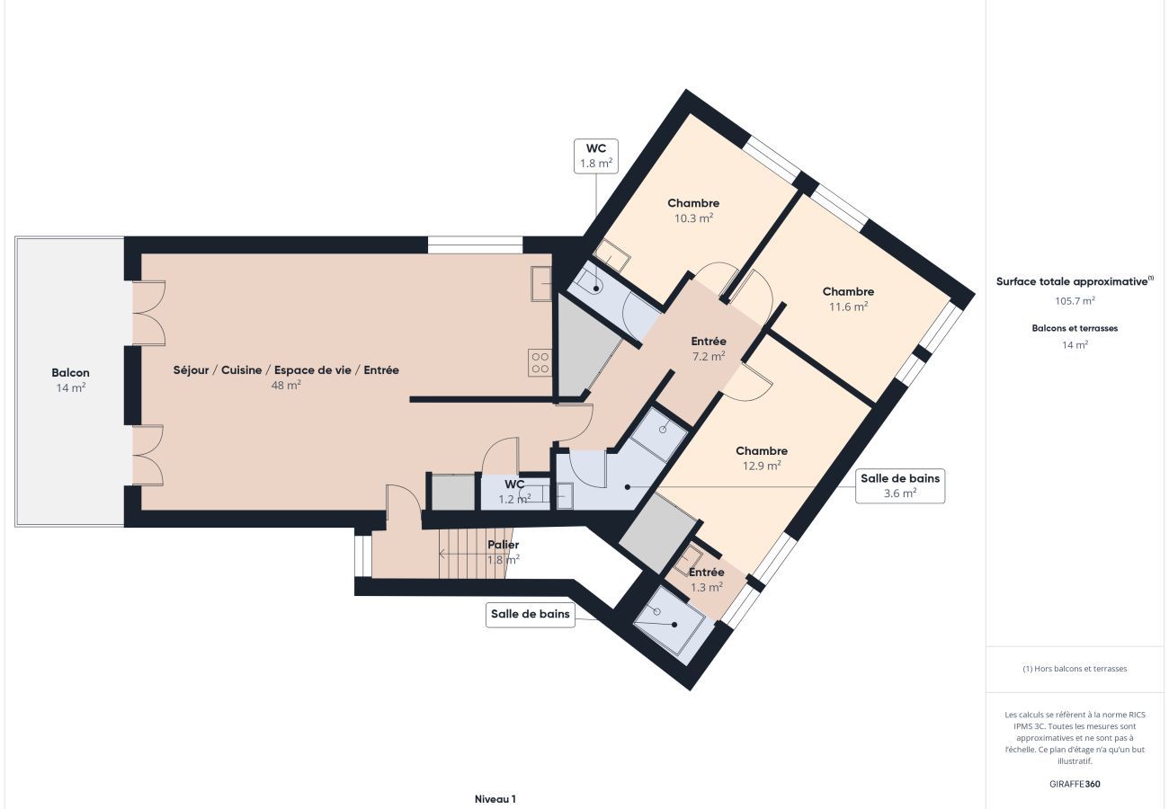Ferienwohnung in Saint-Gilles-Croix-de-Vie - Meerblick – Schöne Wohnung mit Balkon für 8