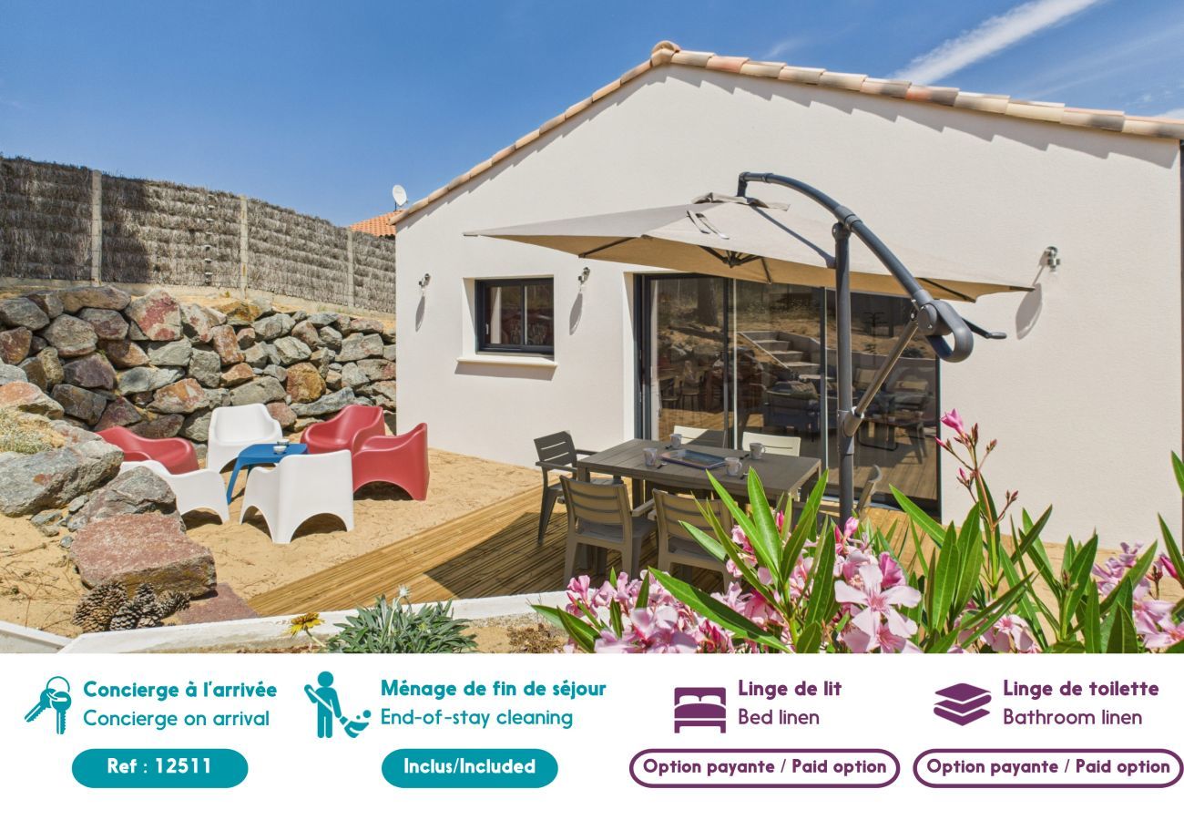 Ferienhaus in Bretignolles-sur-Mer - 500 m vom Strand - Garten - Haus für 6