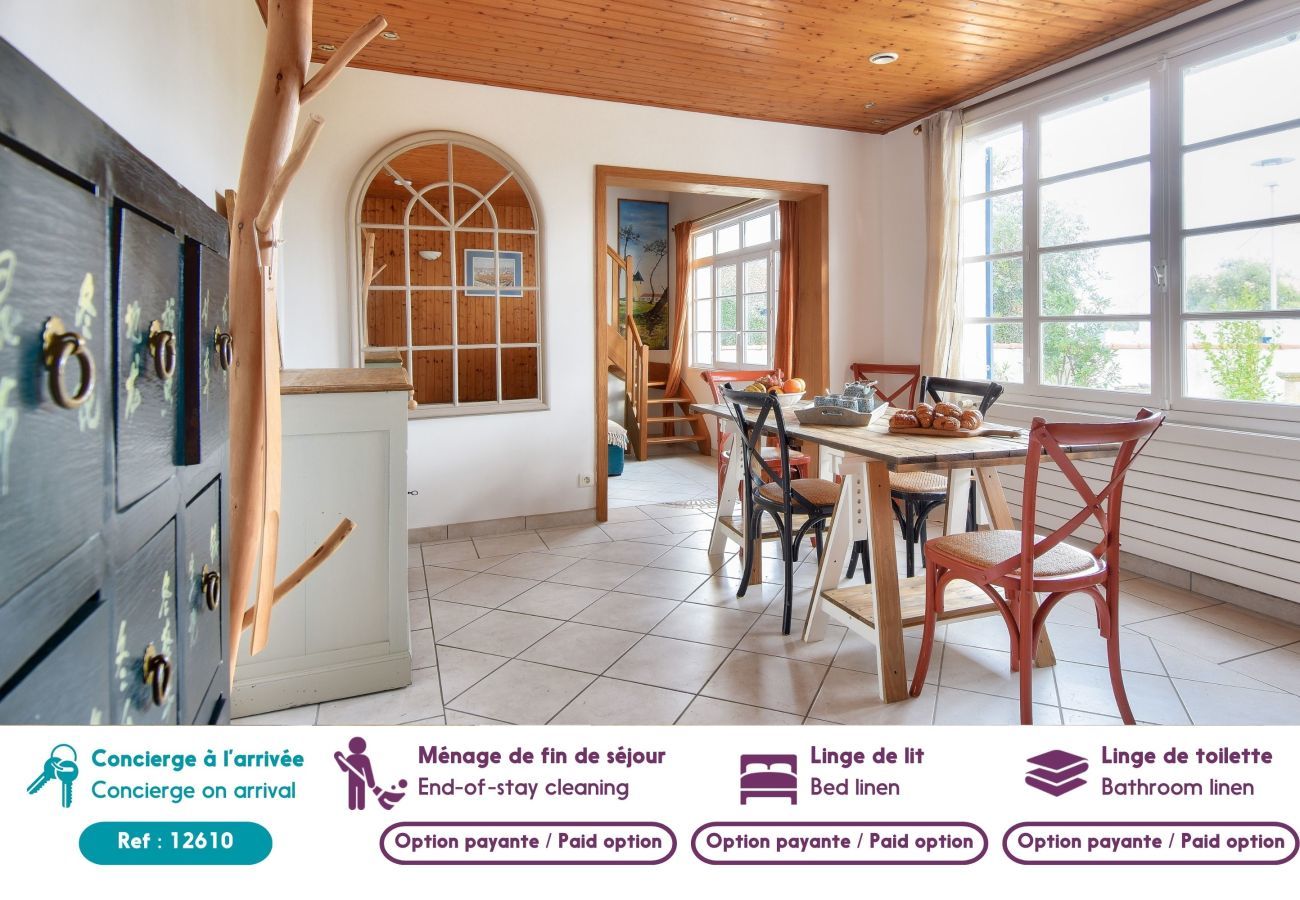 Ferienhaus in La Guérinière - Haus für 10 mit pool, 600 m vom Strand entfernt