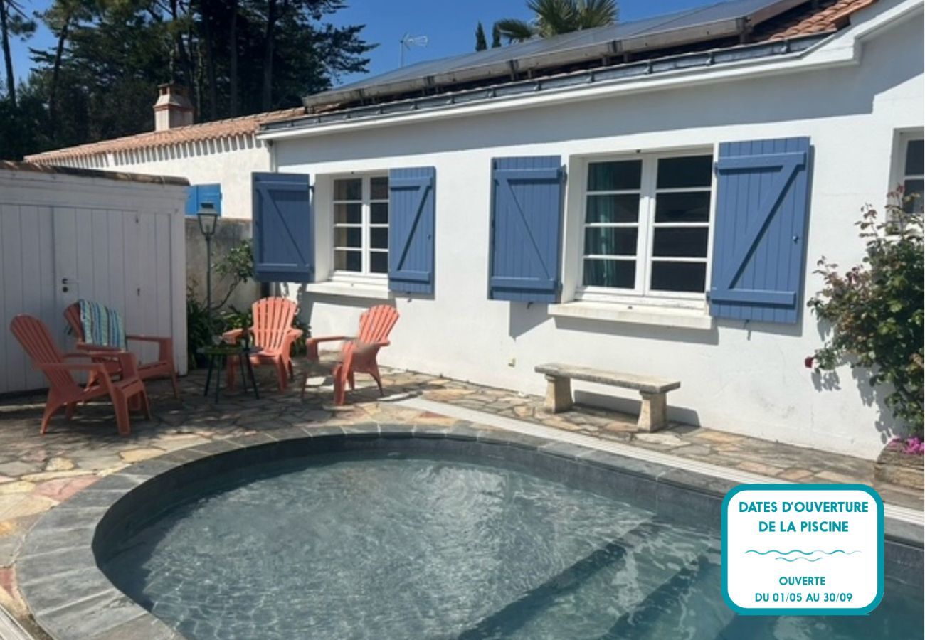 Ferienhaus in La Guérinière - Pool, 600m vom Strand, 6 Erwachsene 4 Kinder