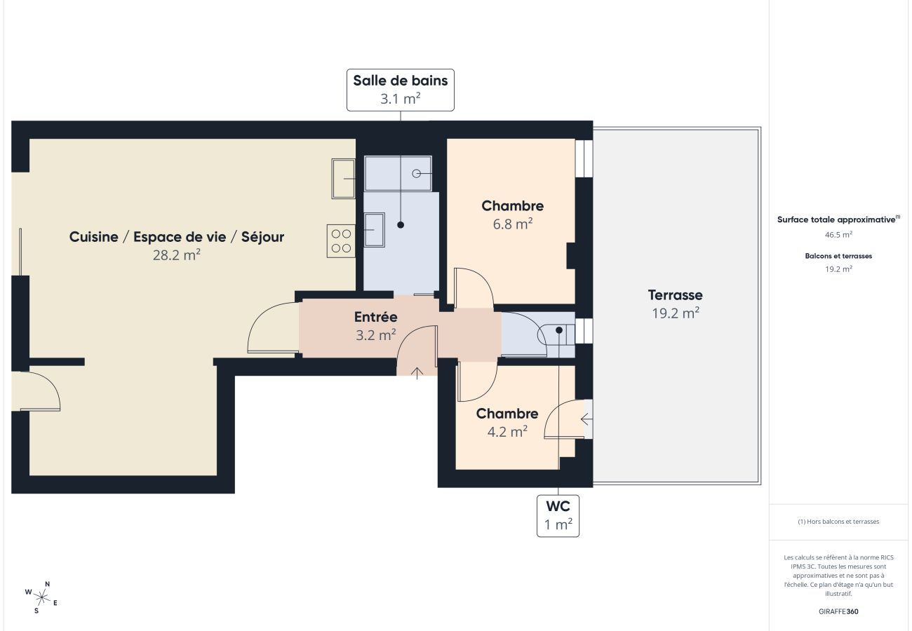 Ferienwohnung in Arzon - Apartment für 2 Erwachsene und 2 Kinder