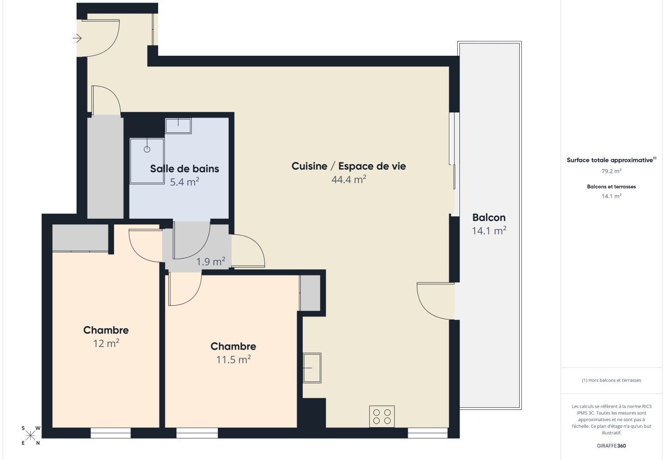 Ferienwohnung in Pléneuf-Val-André - Ferienwohnung für 4, Terrasse, 200 m vom Hafen