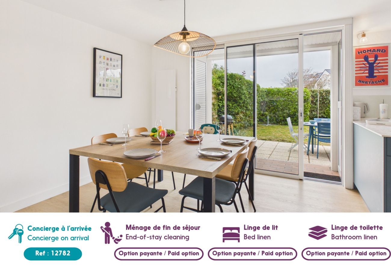 Ferienhaus in Arzon - Meerblick für 6 mit Garten, 150 m vom Strand