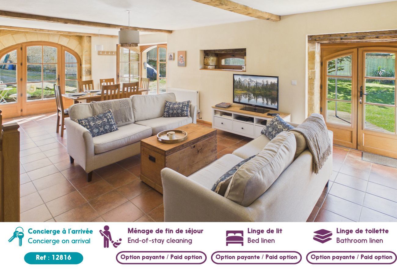 Ferienhaus in La Chapelle-Aubareil - Haus mit Pool nahe Lascaux für 6 Personen