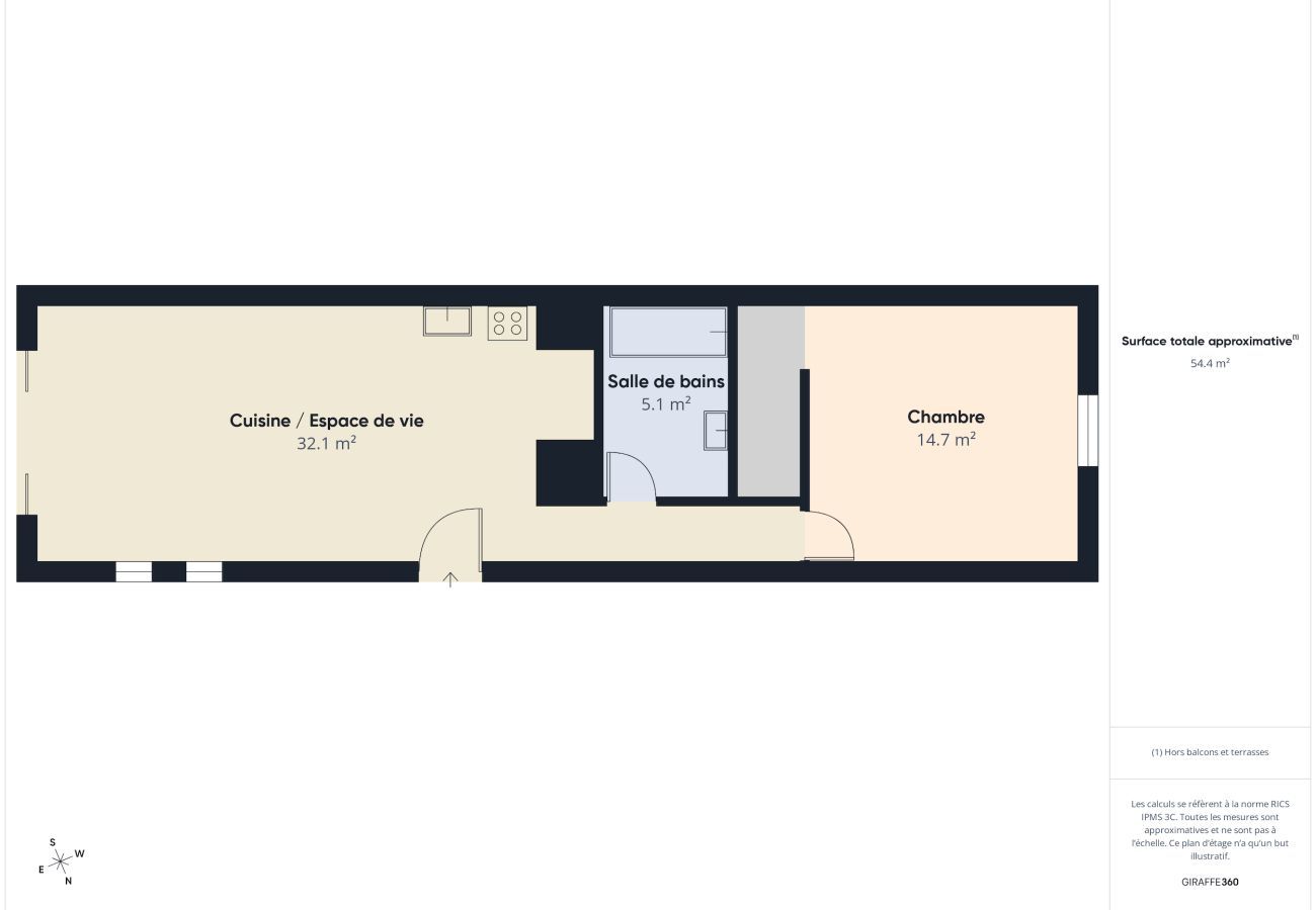 Ferienwohnung in Le Croisic - In der Nähe des Meeres, Wohnung für 2 mit Terrasse