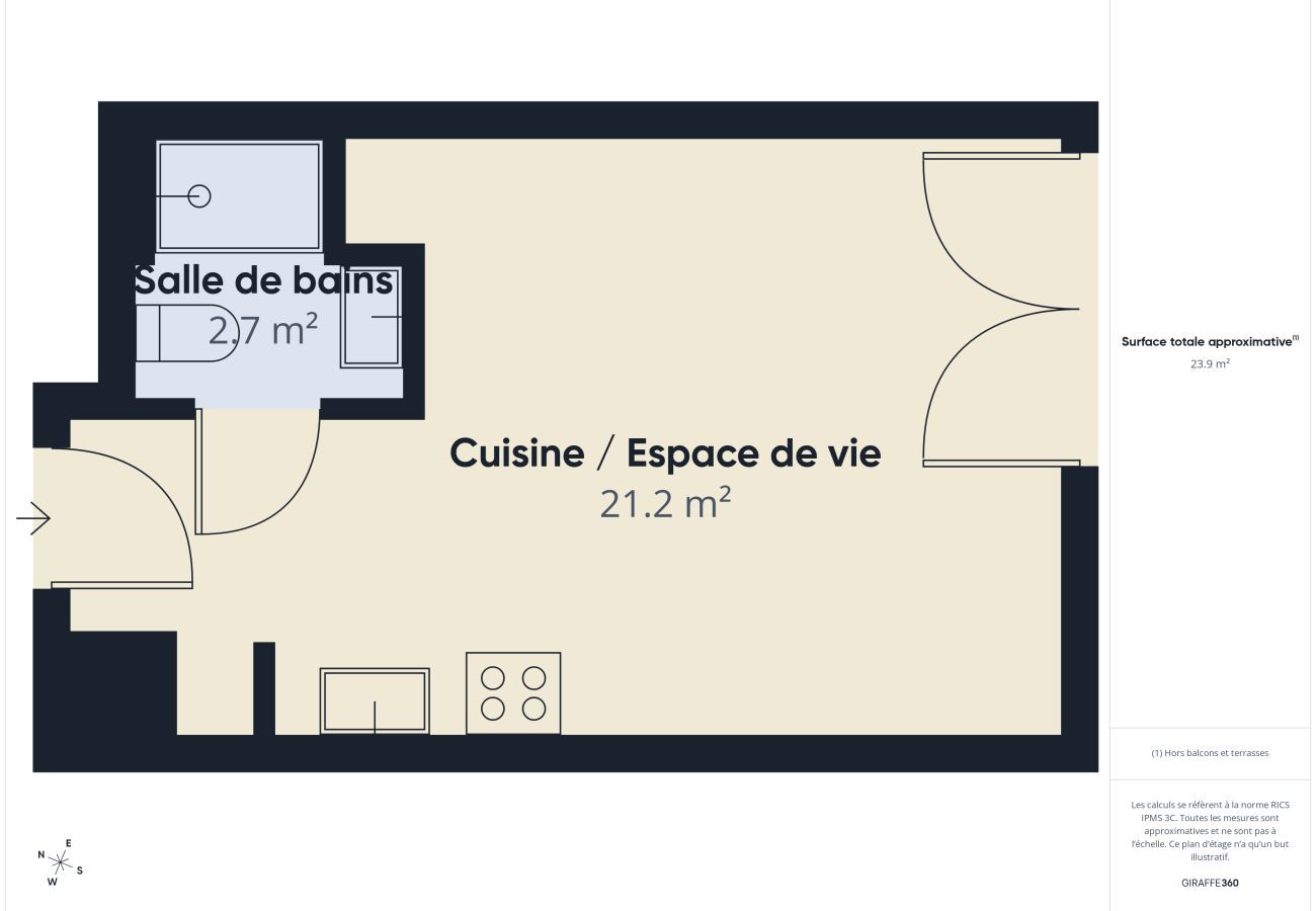 Studio in Biscarrosse - Le Fish - Studio für 3 - Gemeinschaftspool