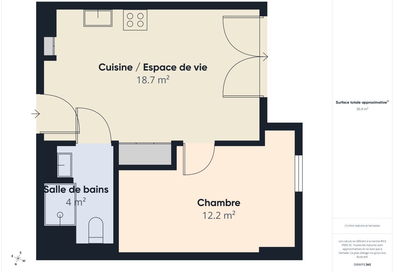 Ferienwohnung in Biscarrosse - Le Switch - Apartment für 4 Personen - Gemeinschaftspool
