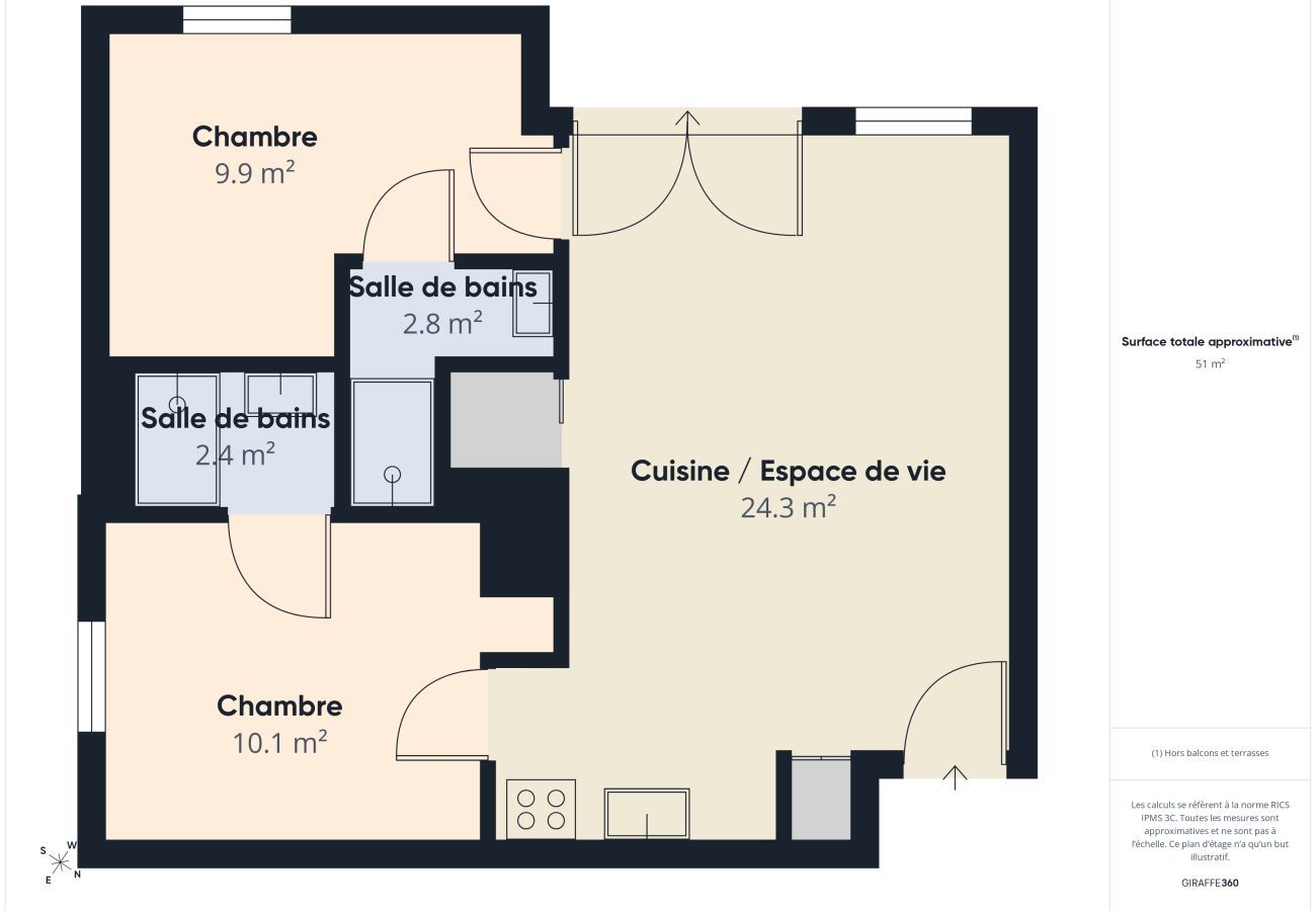 Ferienwohnung in Biscarrosse - The Snap - 6 Pers. - Gemeinschaftspool