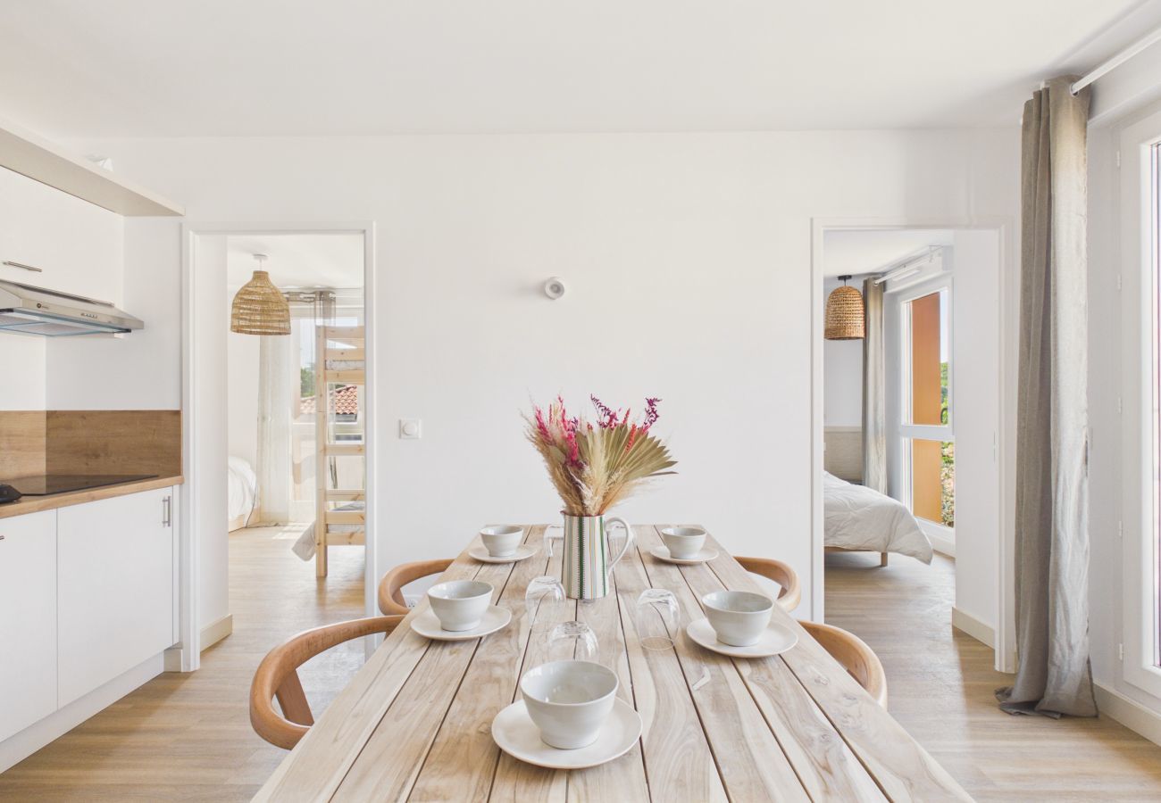 Ferienwohnung in Biscarrosse - L’Embrun - Whg. für 6 - Gemeinschaftspool