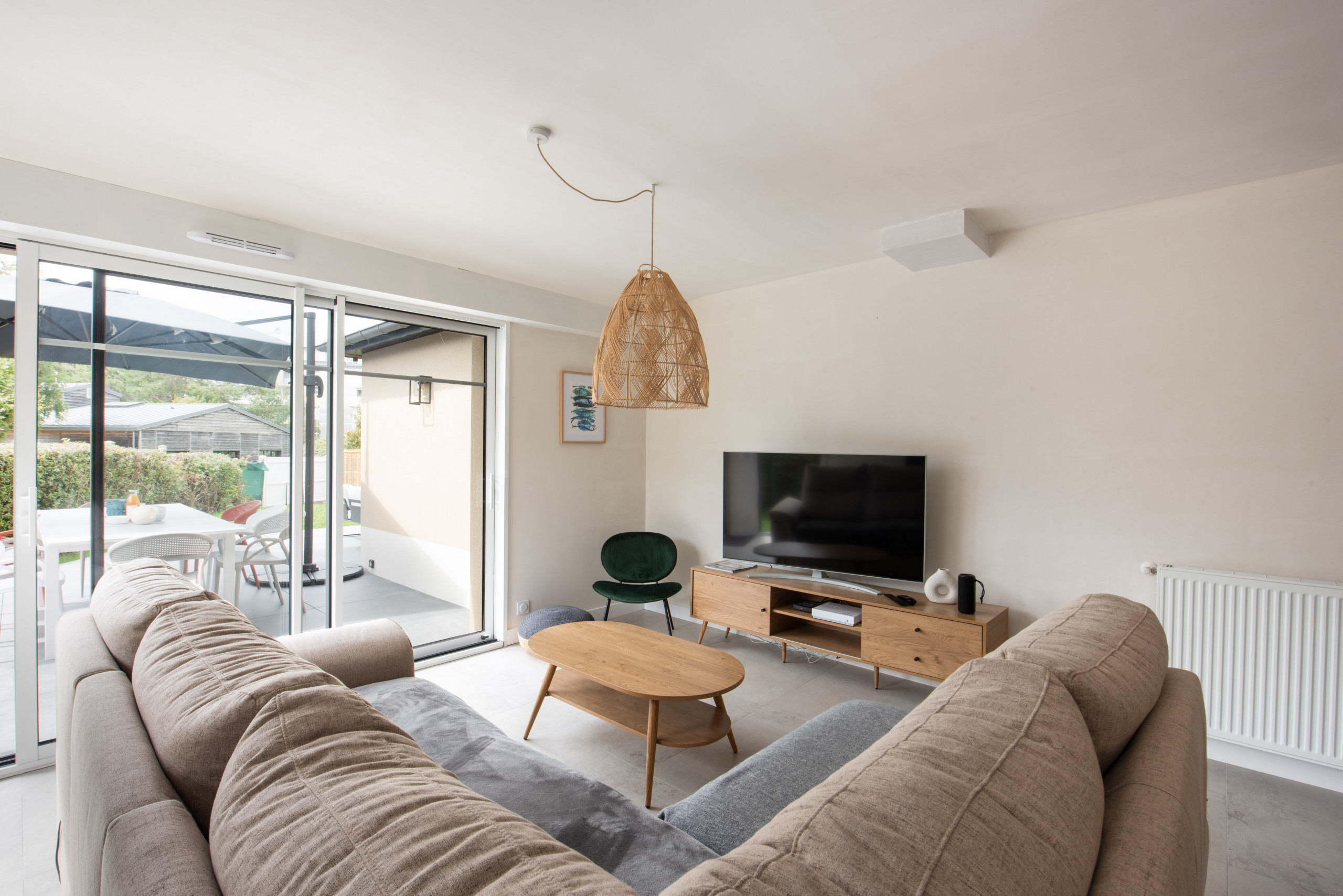 corner sofa, television
