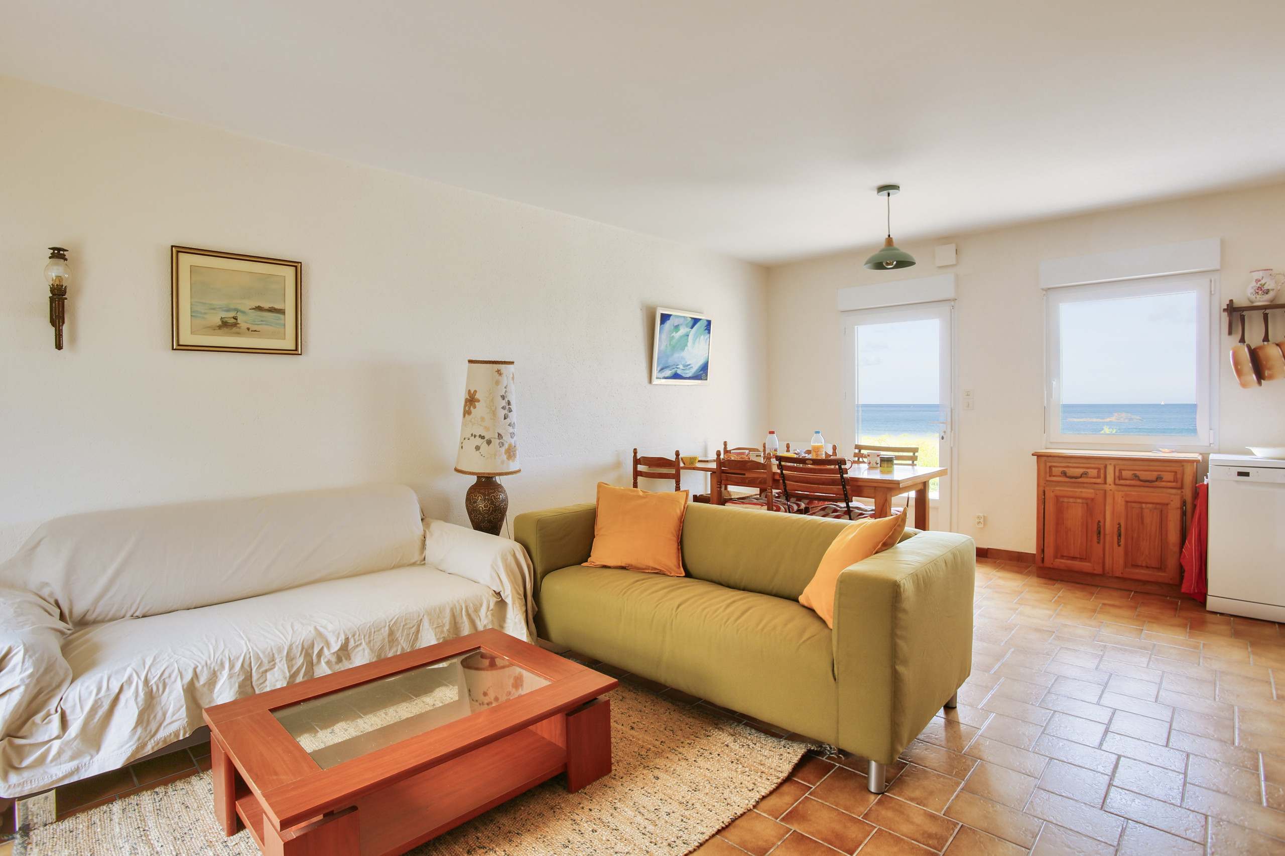  in Erquy - Sea view direct beach access 4 adults and 3 children