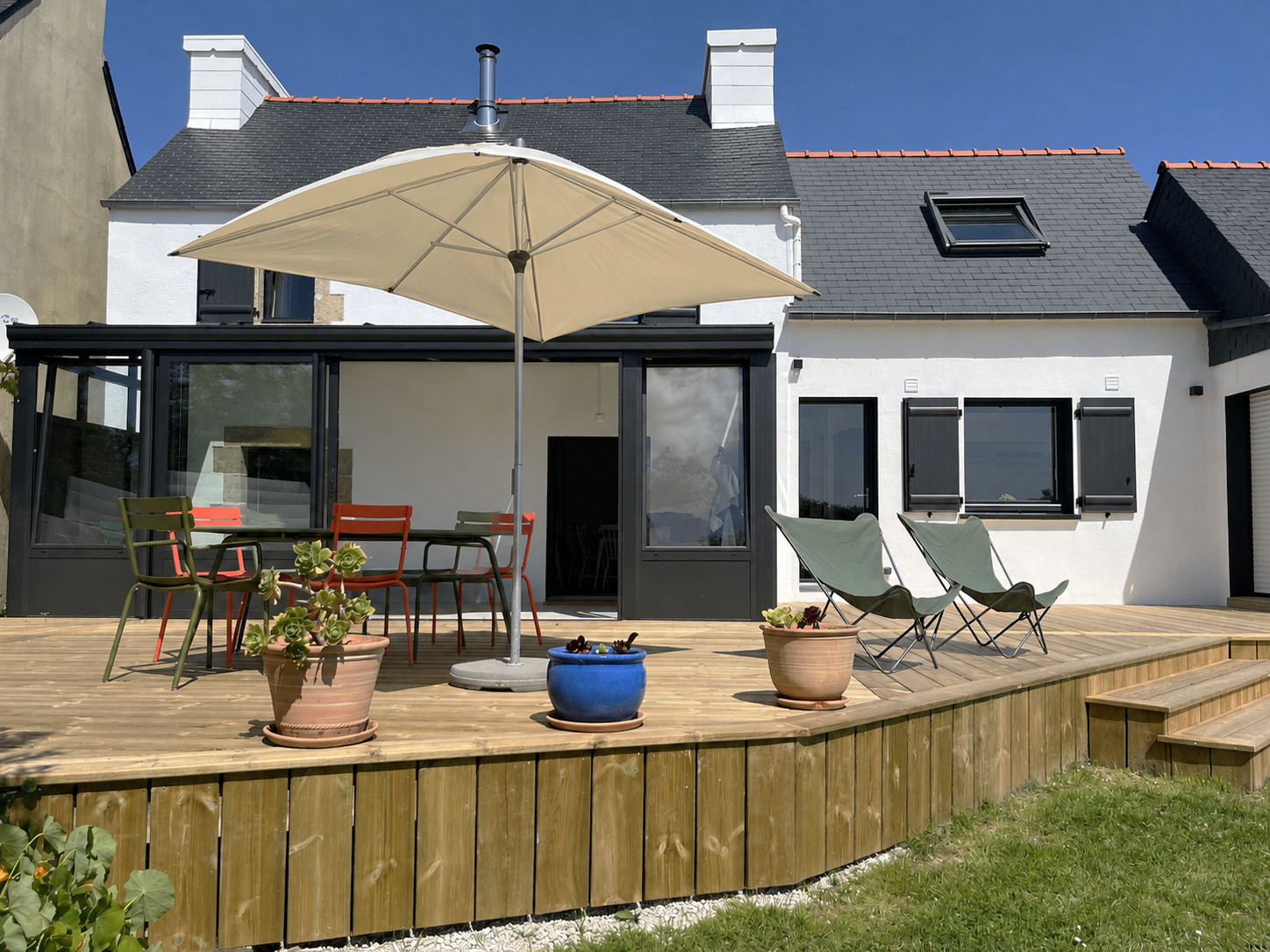  in Plouguerneau - Beach 300m away, house for 7, garden and veranda