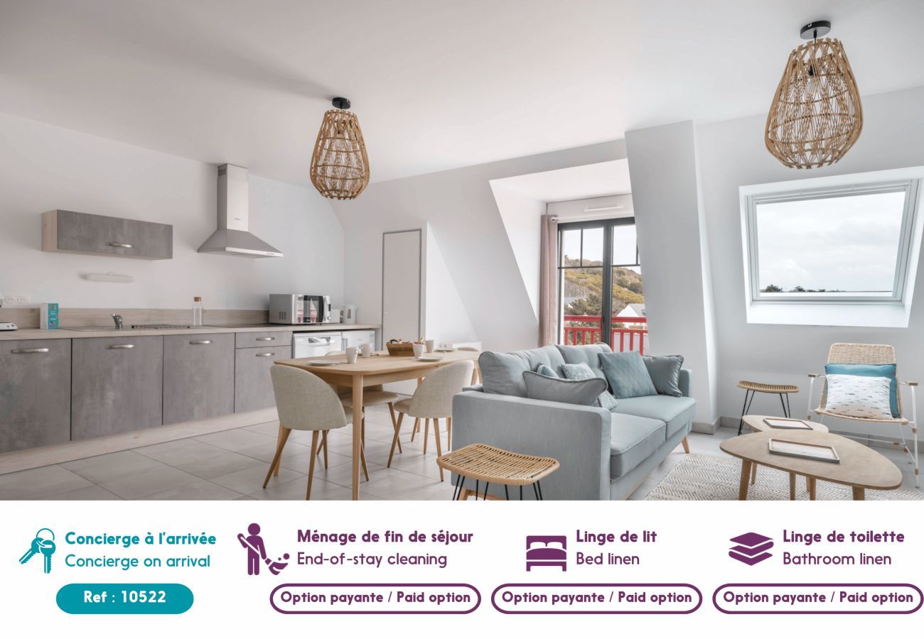 Apartment in Pléneuf-Val-André - Flat for 6 50m from the beach