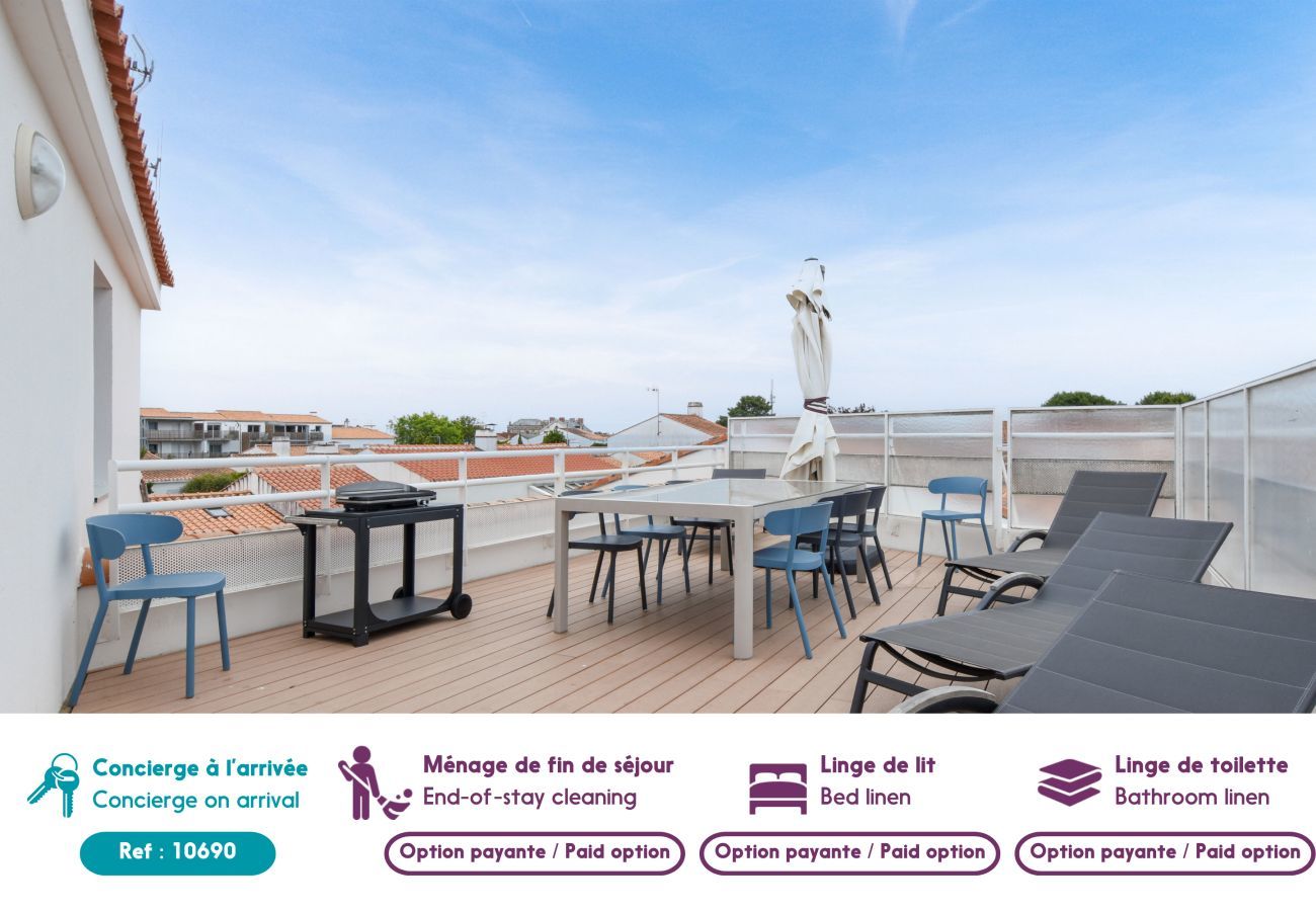Apartment in Noirmoutier-en-l´Ile - Apartment for 6 adults and 2 children with a terrace
