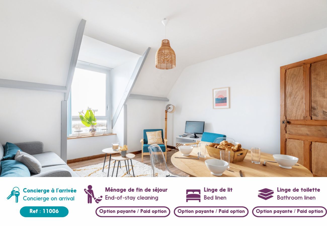 Apartment in Pléneuf-Val-André - 50m from the beach, charming flat with sea view