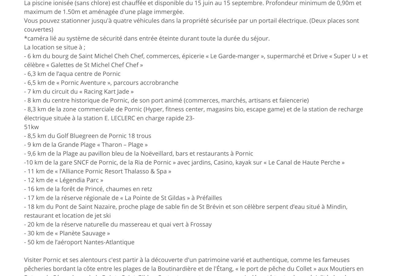 House in Pornic - House with pool for 8 adults - 2 children