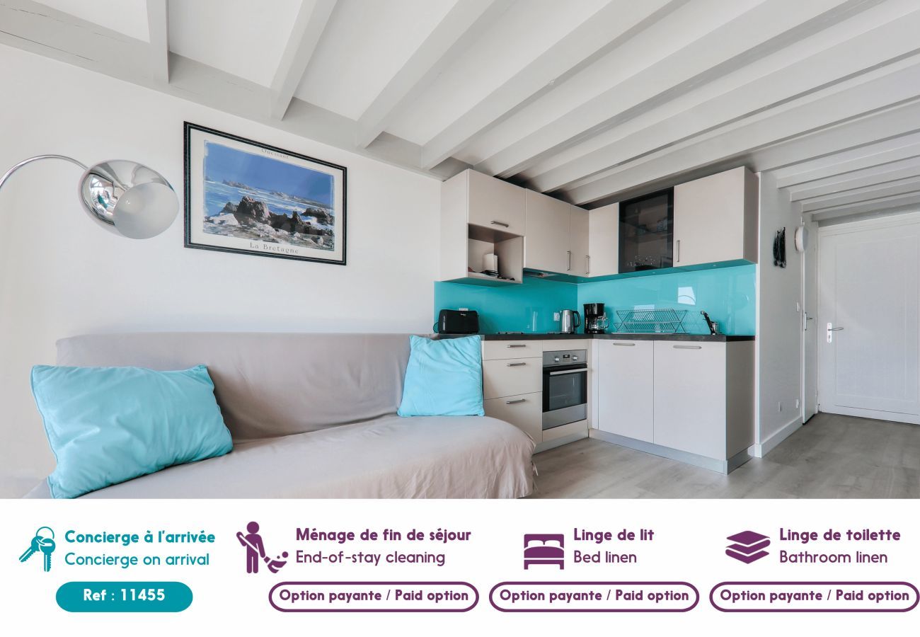 Apartment in Carnac - A peaceful stay with sea views in Carnac for 3