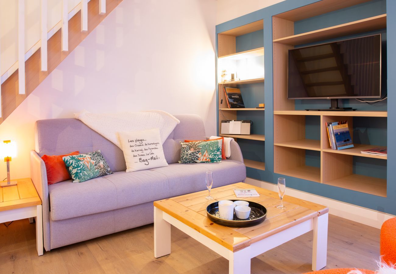 Apartment in Fouesnant - 350m 400m la Cale de Beg Meil's beach, flat for 2