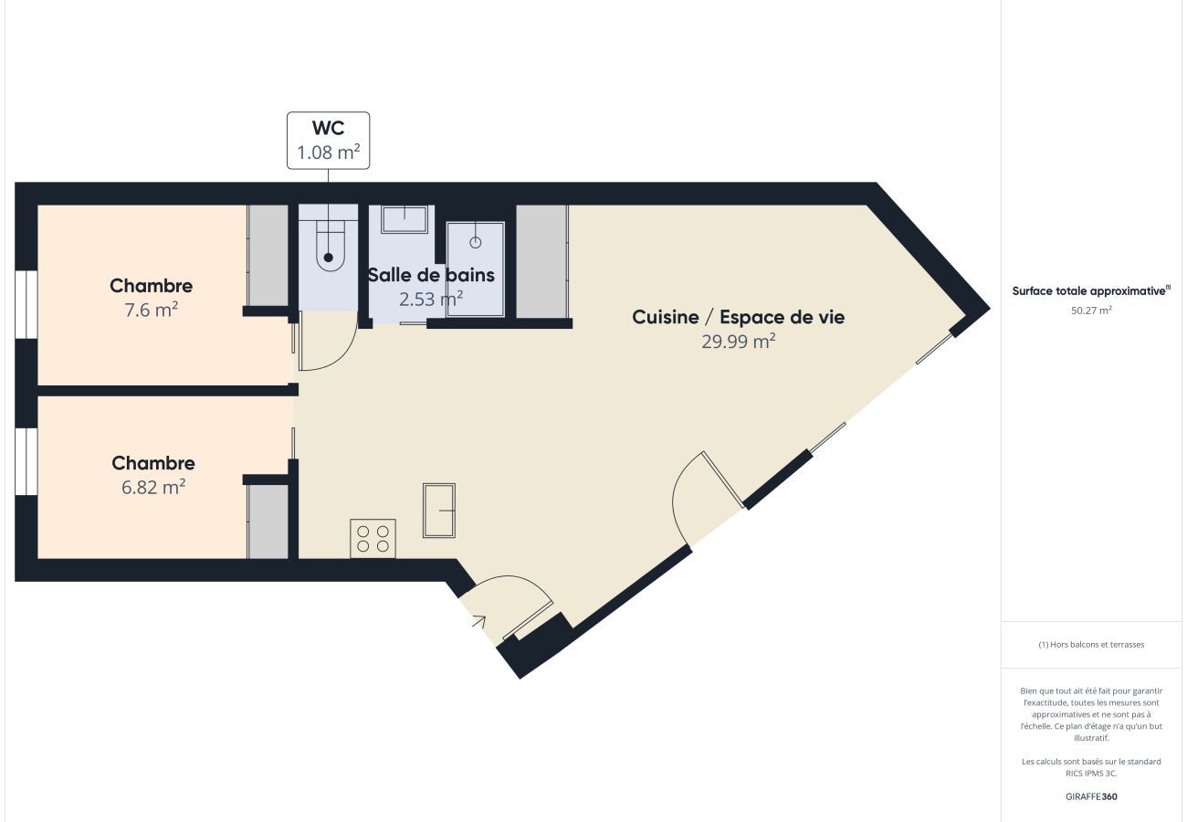 Apartment in La Tranche-sur-Mer - 50m from the beach, flat for 6, seaview